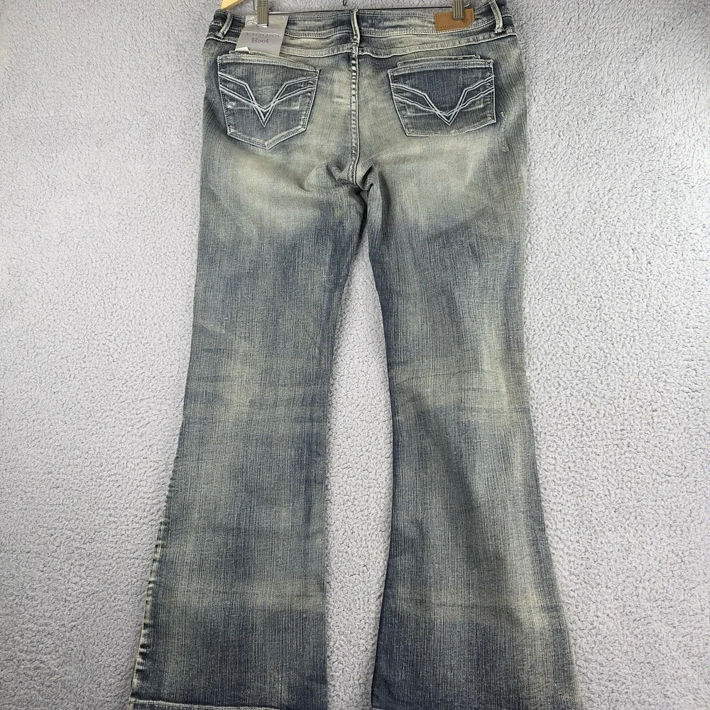 Vigoss Womens Boot Cut Jeans Blue Pocket Light Wash Faded Stretch Juniors 15 New - Picture 9 of 14